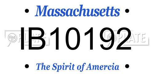 IB10192 Massachusetts License Plate