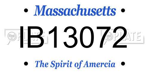IB13072 Massachusetts License Plate