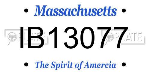 IB13077 Massachusetts License Plate