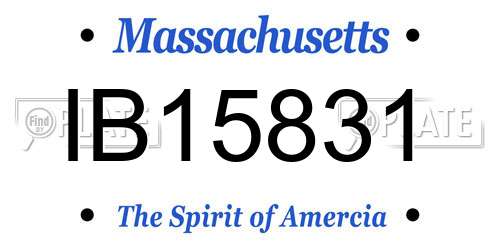 IB15831 Massachusetts License Plate