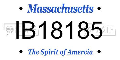 IB18185 Massachusetts License Plate