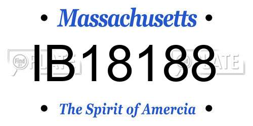 IB18188 Massachusetts License Plate
