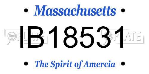 IB18531 Massachusetts License Plate