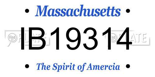 IB19314 Massachusetts License Plate