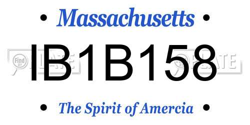 IB1B158 Massachusetts License Plate