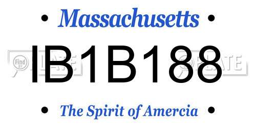 IB1B188 Massachusetts License Plate