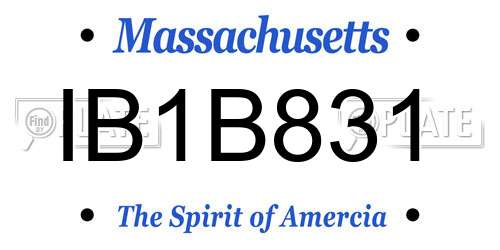 IB1B831 Massachusetts License Plate