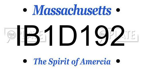 IB1D192 Massachusetts License Plate