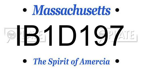 IB1D197 Massachusetts License Plate