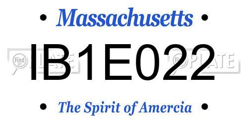 IB1E022 Massachusetts License Plate