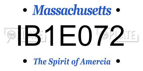 IB1E072 Massachusetts License Plate