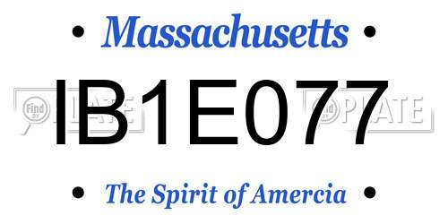 IB1E077 Massachusetts License Plate