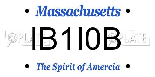 IB1I0B Massachusetts License Plate