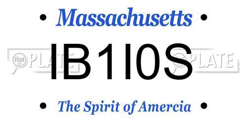 IB1I0S Massachusetts License Plate