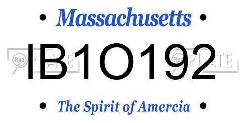 IB1O192 Massachusetts License Plate