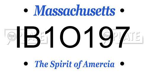 IB1O197 Massachusetts License Plate