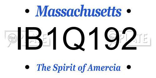 IB1Q192 Massachusetts License Plate