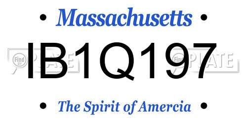 IB1Q197 Massachusetts License Plate