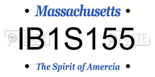 IB1S155 Massachusetts License Plate