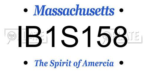 IB1S158 Massachusetts License Plate