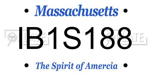 IB1S188 Massachusetts License Plate