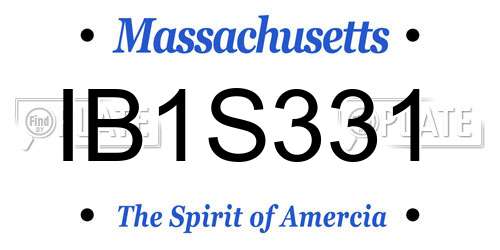 IB1S331 Massachusetts License Plate
