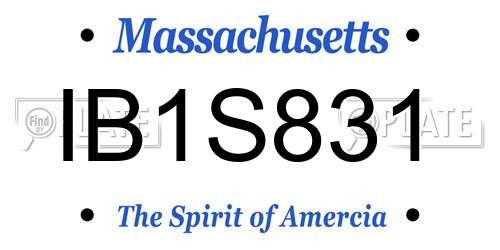 IB1S831 Massachusetts License Plate