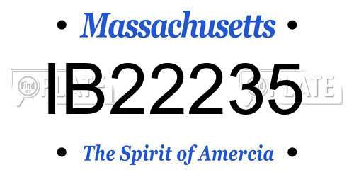 IB22235 Massachusetts License Plate