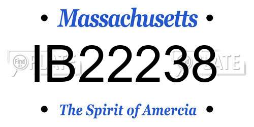 IB22238 Massachusetts License Plate
