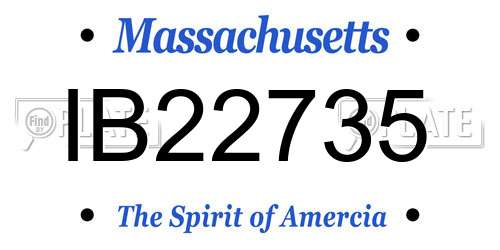 IB22735 Massachusetts License Plate