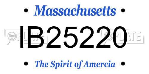 IB25220 Massachusetts License Plate