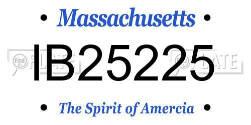 IB25225 Massachusetts License Plate