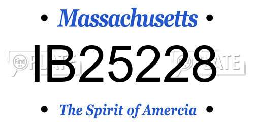IB25228 Massachusetts License Plate