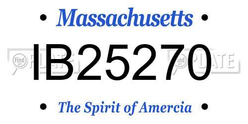 IB25270 Massachusetts License Plate