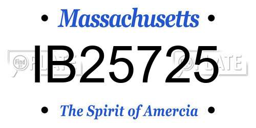 IB25725 Massachusetts License Plate