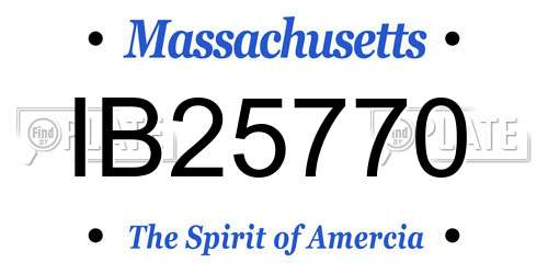 IB25770 Massachusetts License Plate