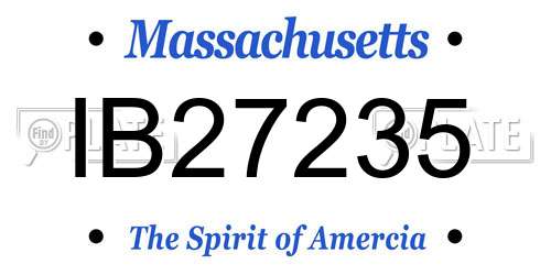 IB27235 Massachusetts License Plate
