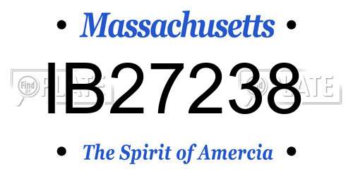 IB27238 Massachusetts License Plate