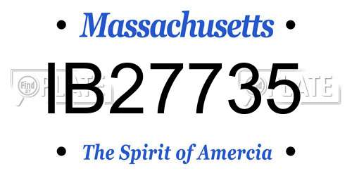 IB27735 Massachusetts License Plate