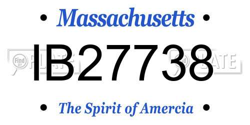 IB27738 Massachusetts License Plate