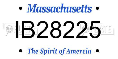 IB28225 Massachusetts License Plate