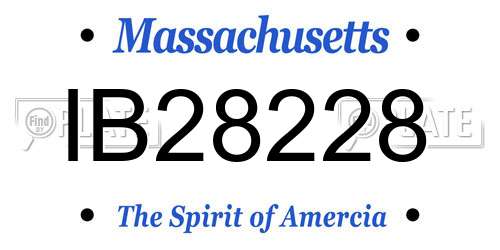 IB28228 Massachusetts License Plate