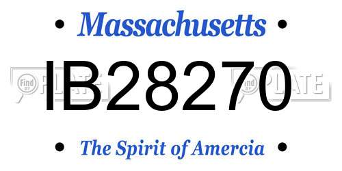 IB28270 Massachusetts License Plate