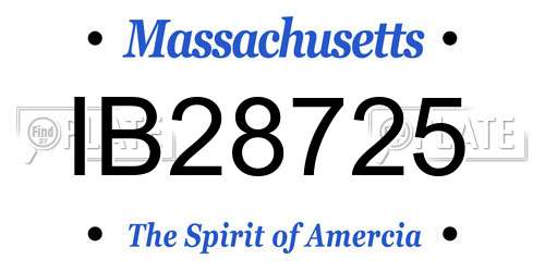 IB28725 Massachusetts License Plate