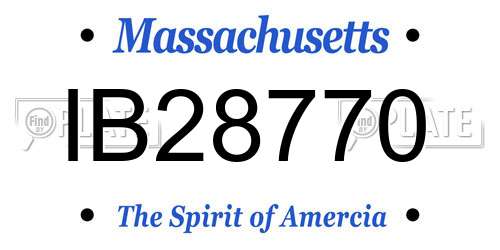IB28770 Massachusetts License Plate