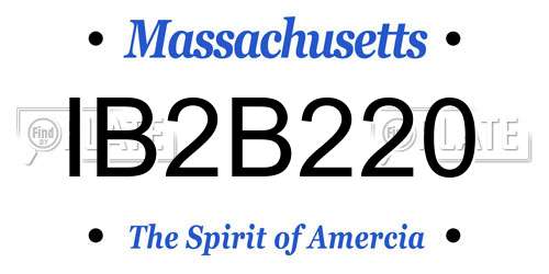 IB2B220 Massachusetts License Plate