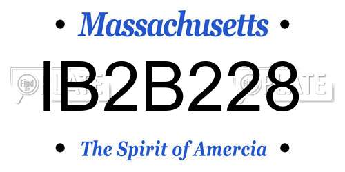 IB2B228 Massachusetts License Plate