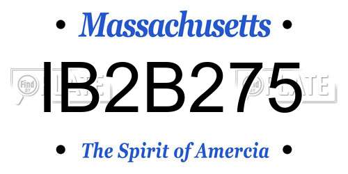IB2B275 Massachusetts License Plate