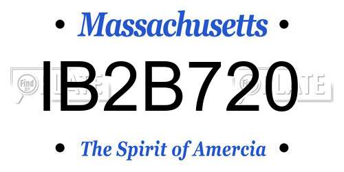 IB2B720 Massachusetts License Plate