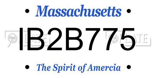 IB2B775 Massachusetts License Plate